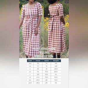 Little Cottonwood Rust Gingham Prairie Dress